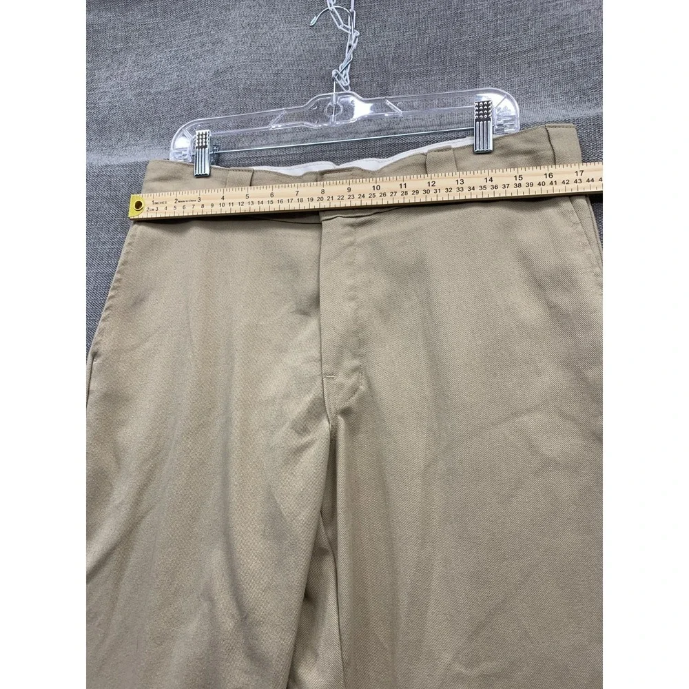 Dickies 874‎ Flex Original Fit Pants Mens 34x32 Beige Cotton Flat Front Workwear
